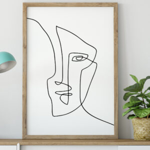 Abstract Portrait Line Art