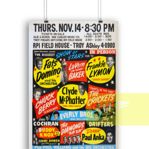 Buddy Holly Chuck Berry 1957 Concert Poster
