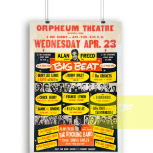 Buddy Holly Chuck Berry 1958 Concert Poster