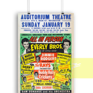 Buddy Holly The Crickets 1958 Concert Poster