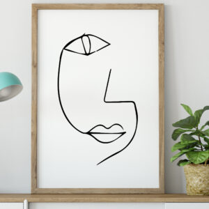 Face Portrait in Abstract Line Art