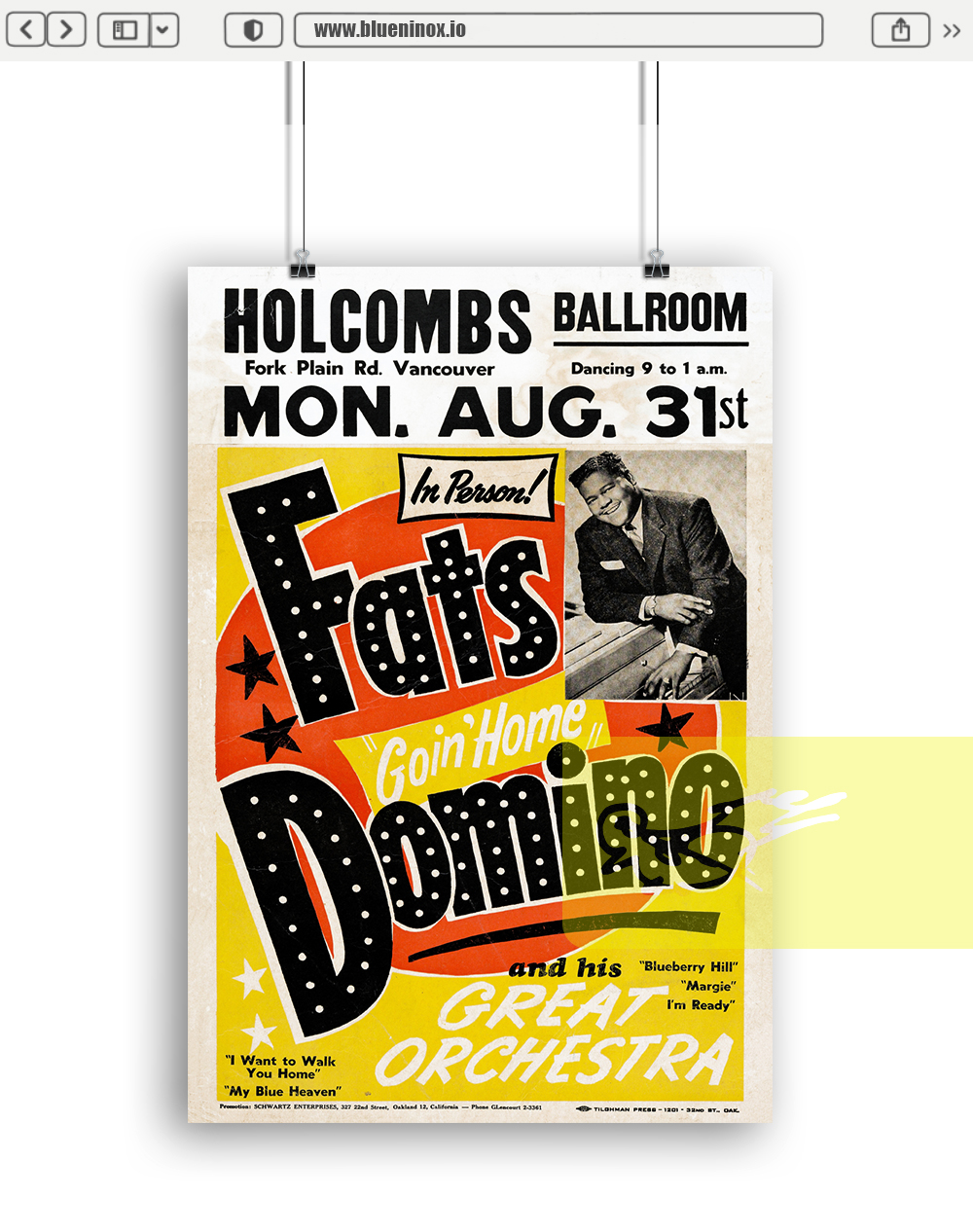 Fats Domino Holcombs Ballroom 1959