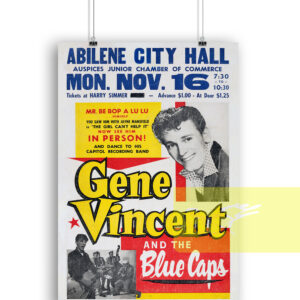 Gene Vincent Abilene City Hall Concert Poster 1959