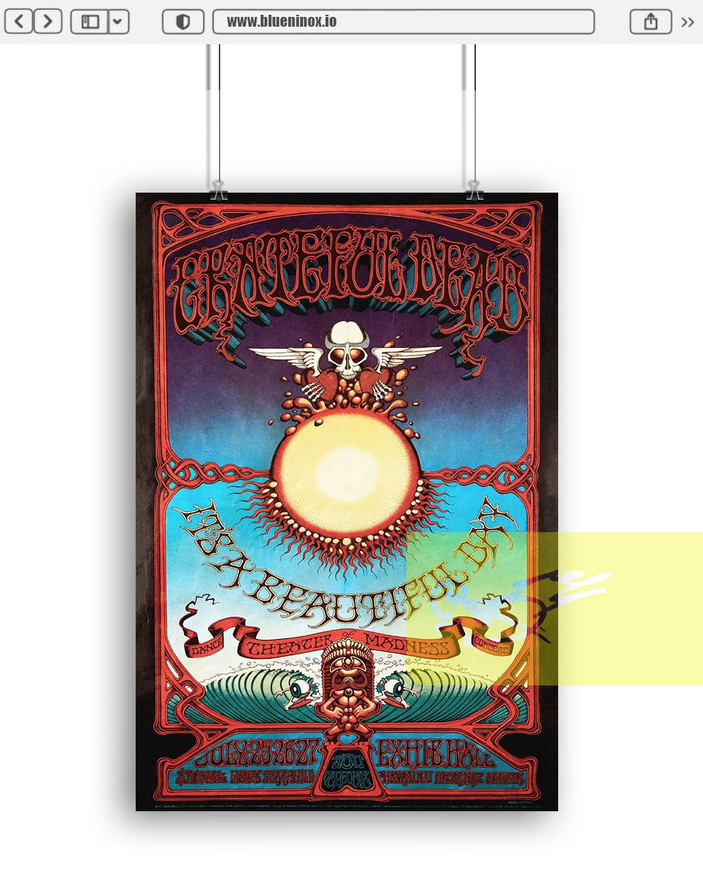 Grateful Dead 1969 Hawaiian Aoxomoxoa Concert Poster