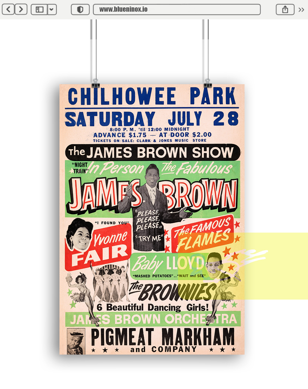 James Brown 1962 Concert Poster