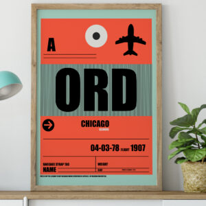 Luggage Tags Chicago Poster