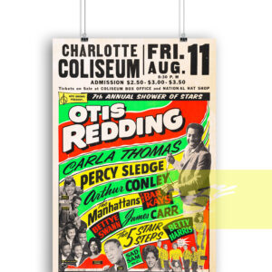 Otis Redding Charlotte Coliseum Concert Poster 1967
