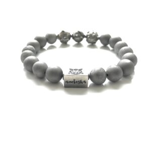 Silver Agate Druzzy Mat Bracelet