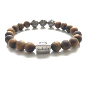 Silver Tiger Eye Mat Bracelet