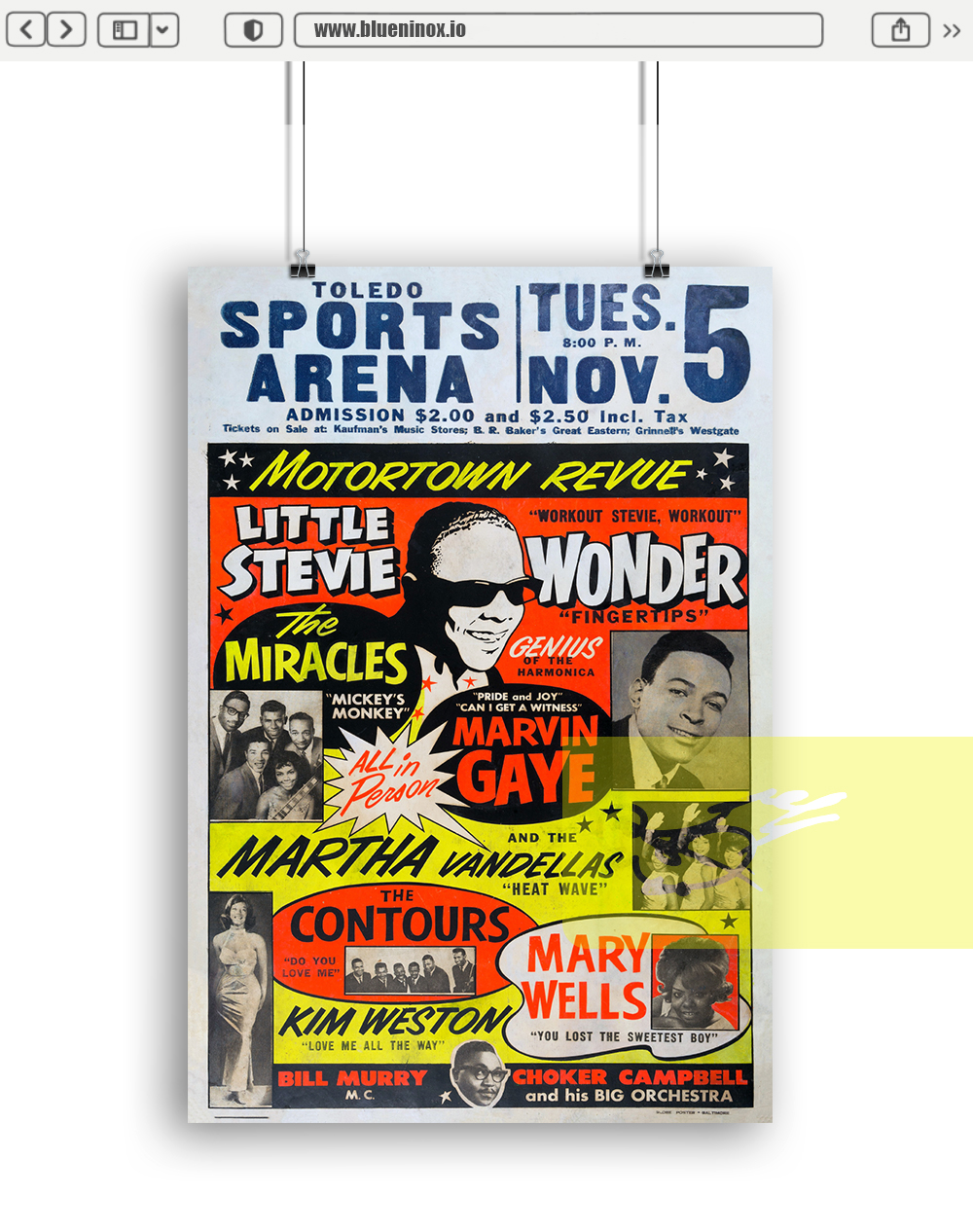 Stevie Wonder Marvin Gaye Concert Poster 1963