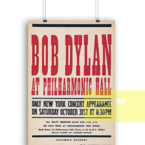 Bob Dylan 1964 Philharmonic Hall Poster