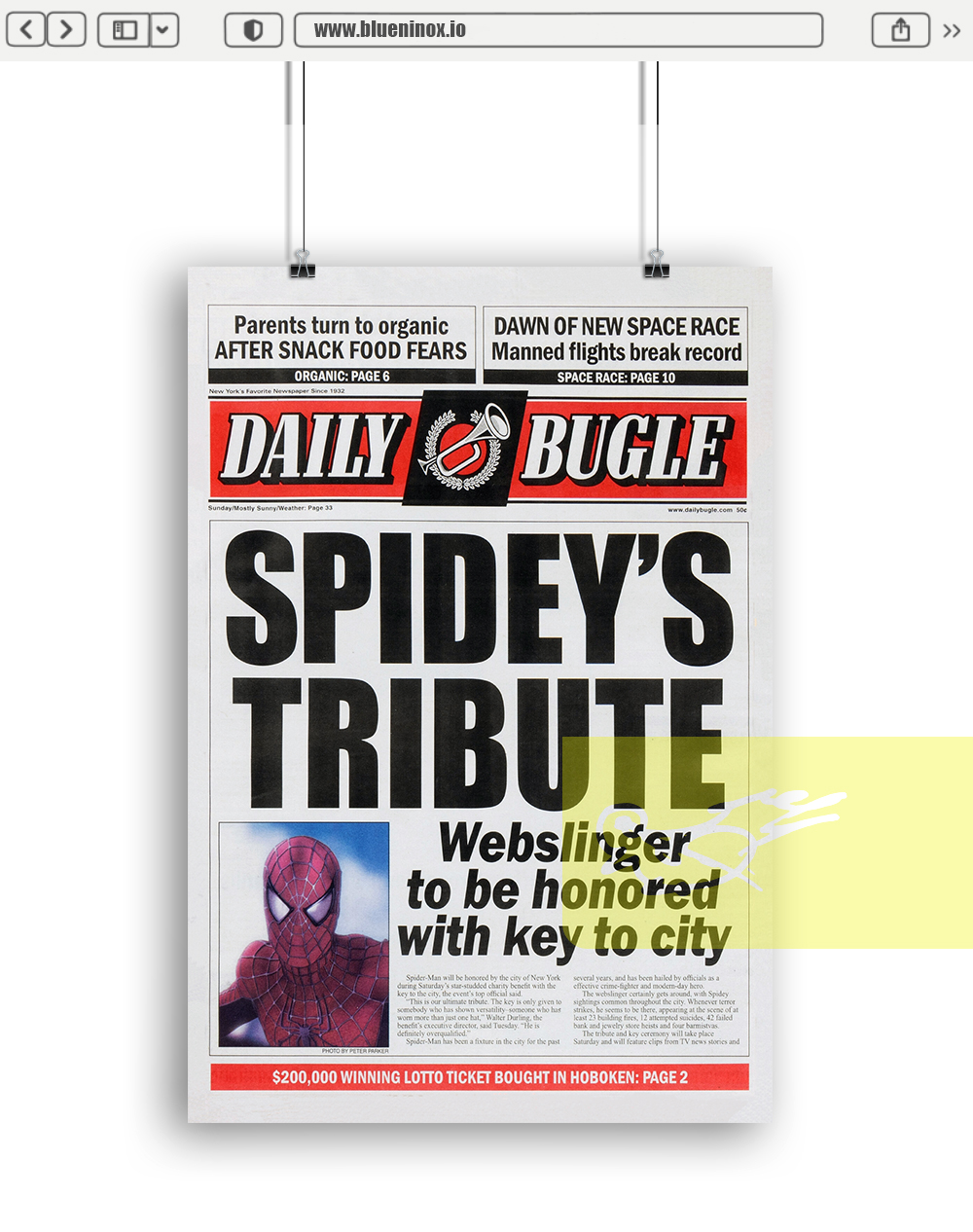 Daily Bugle Newspaper Spideys Tribute
