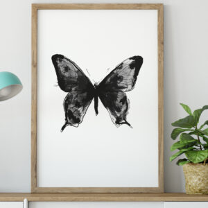 Black Butterfly Watercolor