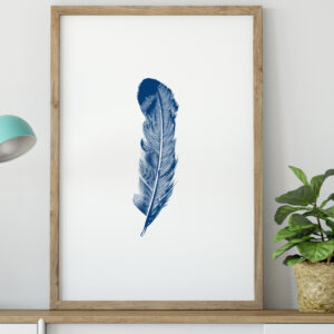 Feather Wall Art Blue