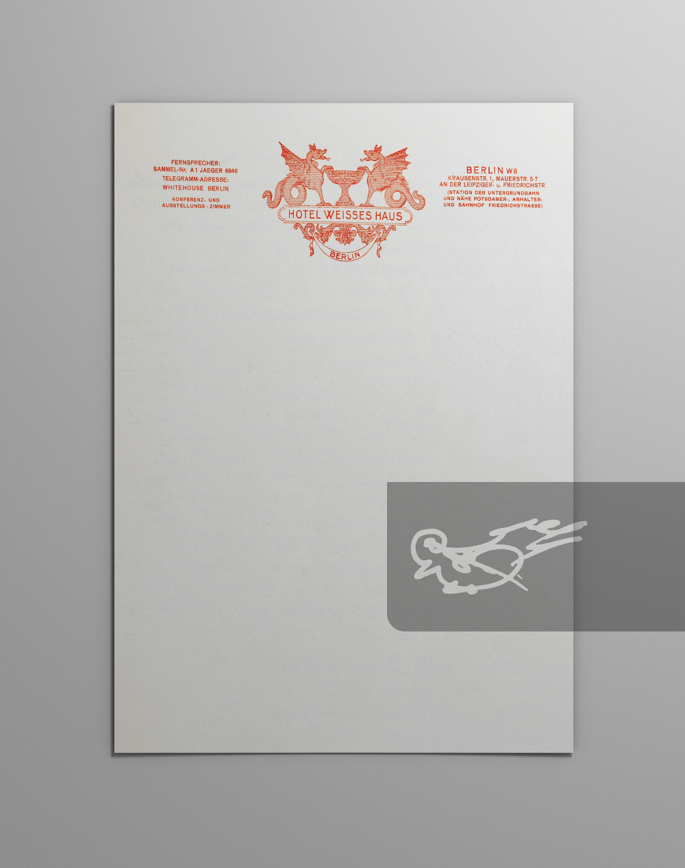 Hotel Weisses Haus letterhead Berlin