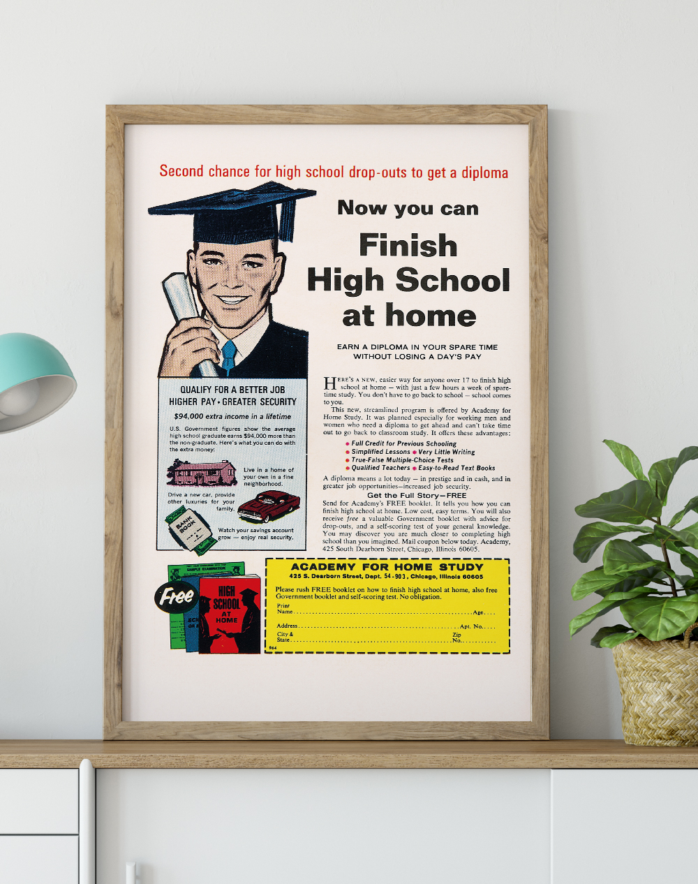 Finish High School 1970 Advertising